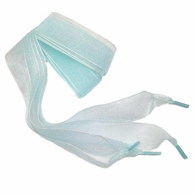 靴ひも リボン 透け感あり パステルカラー ブルー 2本セット 1足分 オンラインショッピング