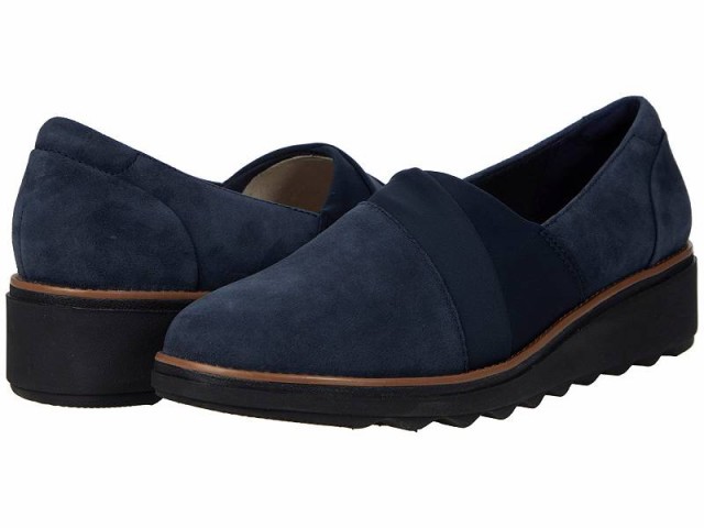 Clarks クラークス レディース 女性用 シューズ 靴 ローファー ボートシューズ Sharon Pump Navy Suede【送料無料】