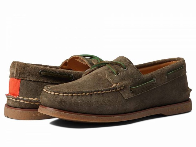 Sperry スペリー メンズ 男性用 シューズ 靴 ボートシューズ Gold A/O 2-Eye Suede Olive【送料無料】