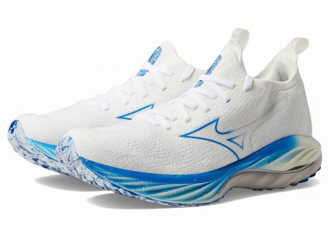 ローカットスニーカー Mizuno ミズノ レディース 女性用 シューズ 靴 スニーカー 運動靴 Wave Neo Wind Undyed White Peace Blue 送料無料