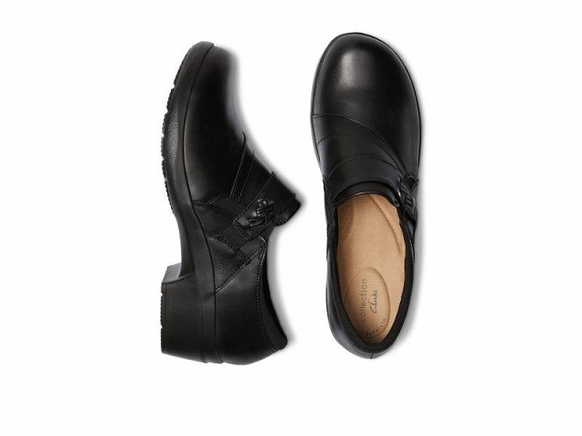 Clarks クラークス レディース 女性用 シューズ 靴 ローファー ボートシューズ Angie Pearl Black Leather【送料無料】