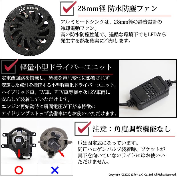 トヨタ C Hr Zyx10 Ngx50 純正ledフォグランプ装着車対応 Eマーク取得 ガラスレンズフォグランプユニット付 Led Monster L6300 Ledフォグランプキット Ledカラー イエロー3000k バルブ規格 H11 H8 H11 H16兼用 バルブ交換が出来ず