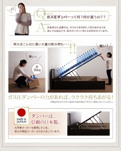 ダンパーの㊞ ベッドフレーム 薄型抗菌国産ポケットコの通販はau PAY マーケット - MEGA STAR｜商品ロットナ 収納ベッド シングル マットレス付き 組立設置付 開閉タイプが選べるガス圧式跳ね上げ収納ベッド けてきた