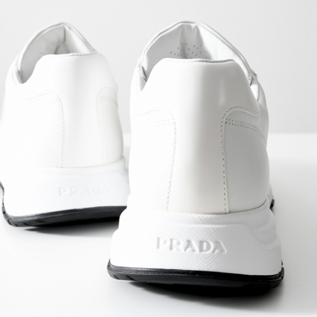 PRADA プラダ スニーカー PRAX ブラッシュドレザー Re-Nylon 2EE369 3LKI ロゴ メンズ ホワイト WHITE 白