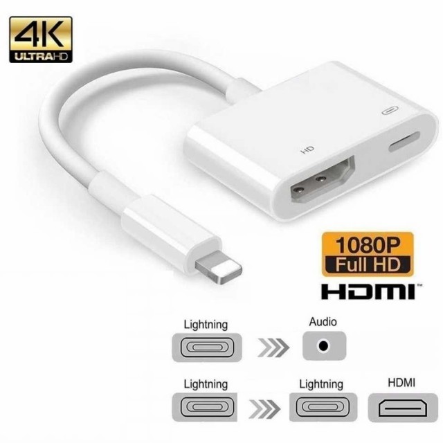 X 8/7/6 / Air向け8ピンLightning-HDMIアダプターデジタルAV 4K USBケーブルコネクター1080P HDアダプター