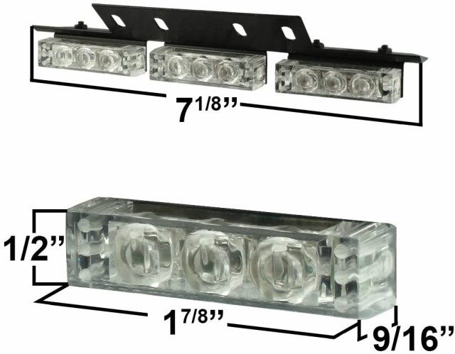 Xprite赤&オレンジ/黄色4 LEDグリルストロボライトキットデッキ