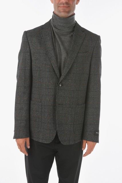 ERMENEGILDO ZEGNA エルメネジルド ゼニア Gray ジャケット 1VDUG0 250715 8 メンズ ZZEGNA GLEN CHECKERED 2-BUTTON BLAZER WITH NOTCH