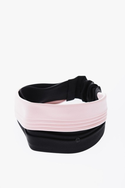 MAISON MICHEL メゾン ミッシェル Nero, Rosa 帽子 2353002001 レディース TWO-TONE PLEATED SILK HEAD BAND 【関税・送料無料】【ラッピ