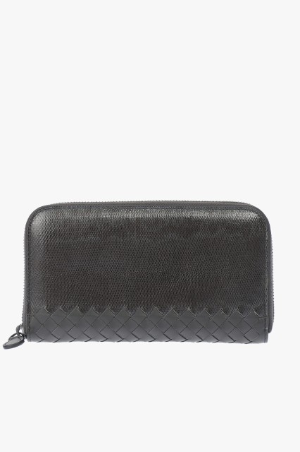 BOTTEGA VENETA ボッテガ ヴェネタ Black 財布 114076VAQK1 2015 メンズ REPTILE PRINTED KARUNG LUX LEATHER WALLET 【関税・送料無料】