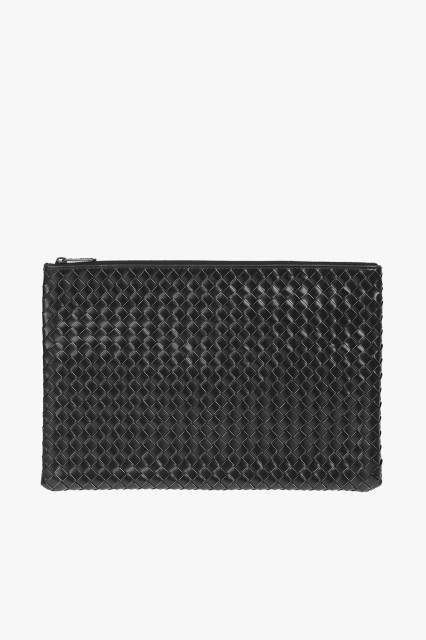 BOTTEGA VENETA ボッテガ ヴェネタ Black クラッチバッグ 522453VA1N1 8162 メンズ BRAIDED LEATHER POUCH BAG 【関税・送料無料】【ラッ