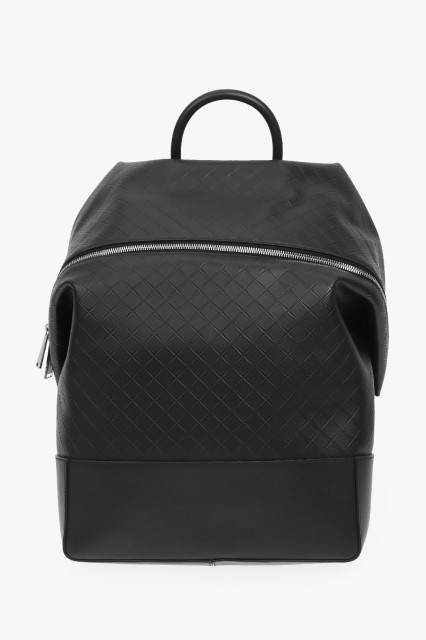 BOTTEGA VENETA ボッテガ ヴェネタ Black バックパック 622811VCRE1 8803 メンズ ZIP FASTENED EMBOSSED LEATHER BACKPACK 【関税・送料