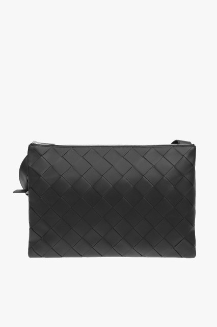 BOTTEGA VENETA ボッテガ ヴェネタ Black バッグ 620537VCRU1 8803 メンズ BRAIDED SOFT LEATHER CROSSBODY BAG WITH TRIPLE COMPARTMENT