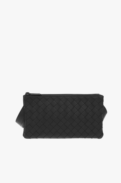 BOTTEGA VENETA ボッテガ ヴェネタ Black バッグ 611240VCPQ1 8984 メンズ BRAIDED SOFT LEATHER CROSSBODY BAG WITH TRIPLE COMPARTMENT