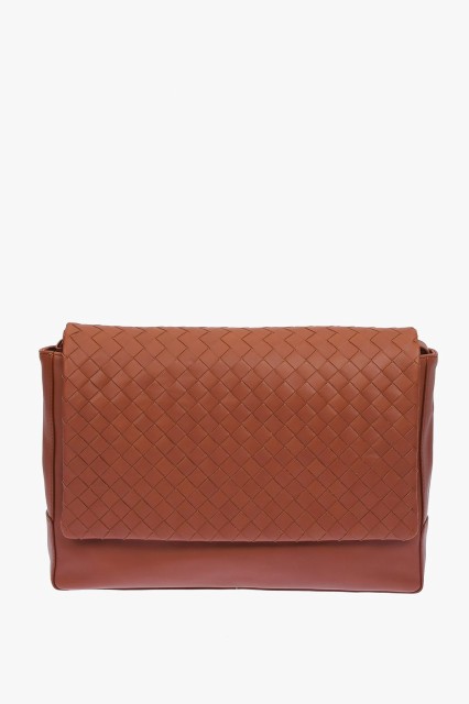 BOTTEGA VENETA ボッテガ ヴェネタ Brown バッグ 609419VCPQ1 6375 メンズ BRAIDED SOFT LEATHER MESSENGER BAG WITH MAGNETIC FASTENING