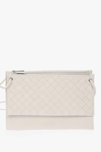 BOTTEGA VENETA ボッテガ ヴェネタ White バッグ 619191VCRL1 9674 メンズ 2-COMPARTMENT WOVEN LEATHER CLUTCH 【関税・送料無料】【ラ