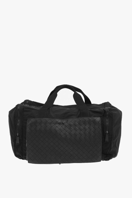 BOTTEGA VENETA ボッテガ ヴェネタ Black バッグ 609918VCQG1 8984 メンズ NYLON BRAIDED SOFT LEATHER PAPER EXTRACTABLE TRAVEL BAG 【