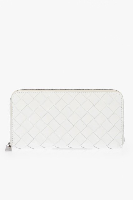 BOTTEGA VENETA ボッテガ ヴェネタ White 財布 593217VMBI2 9005 メンズ ZIPPED WOVEN DESIGN LEATHER WALLET 【関税・送料無料】【ラッ