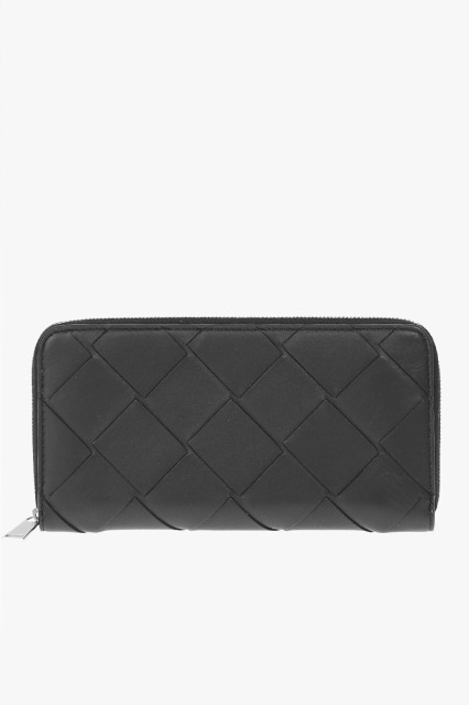 BOTTEGA VENETA ボッテガ ヴェネタ Black 財布 573431VO0BI 1000 メンズ ZIPPED WOVEN LEATHER WALLET 【関税・送料無料】【ラッピング無