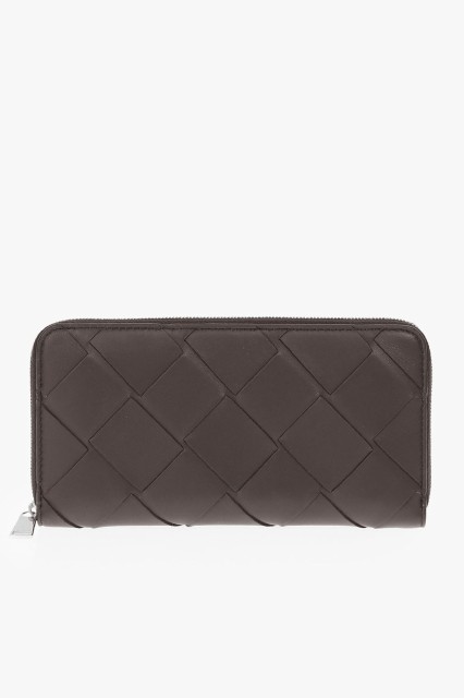 BOTTEGA VENETA ボッテガ ヴェネタ Brown 財布 573431VO0BI 2113 メンズ BRAIDED LEATHER WALLET WITH ZIP FASTENING 【関税・送料無料】