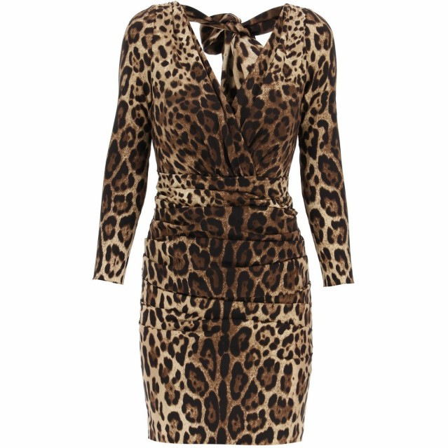 DOLCE＆GABBANA ドルチェ＆ガッバーナ Marrone Dolce ＆ gabbana midi leopard dress ドレス レディース 秋冬2021 F6R7GT FSADD 【関税・