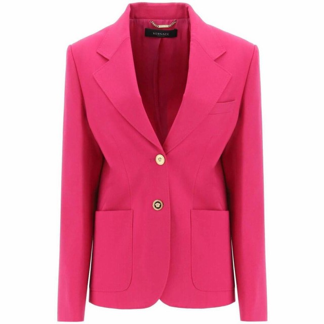 VERSACE ヴェルサーチ Fuxia Versace single-breasted jacket in stretch wool ジャケット レディース 春夏2022 1004248 1A01698 【関税