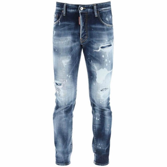 DSQUARED2 ディースクエアード Blu Dsquared2 dark london calling wash skater jeans デニム メンズ 春夏2022 S71LB1014 S30664 【関税