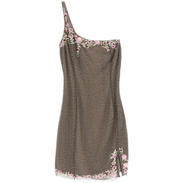 BLUMARINE ブルマリン Marrone Blumarine one-shoulder beaded mini dress ドレス レディース 春夏2022 2A137S 【関税・送料無料】【ラッ