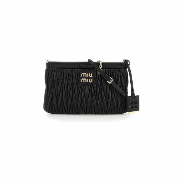 MIU MIU ミュウ ミュウ Nero Miu miu quilted nappa leather clutch クラッチバッグ レディース 秋冬2022 5BH356 V OLM N88 【関税・送料