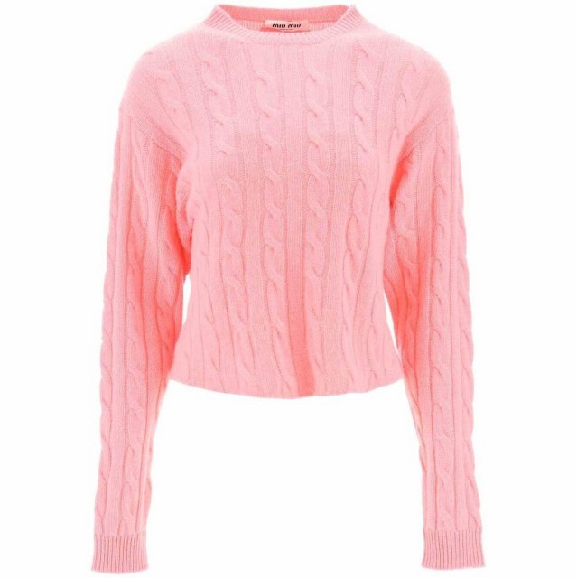 MIU MIU ミュウ ミュウ Rosa Miu miu cable knit cashmere sweater トレーナー レディース 秋冬2022 MML645 11G1 【関税・送料無料】【ラ