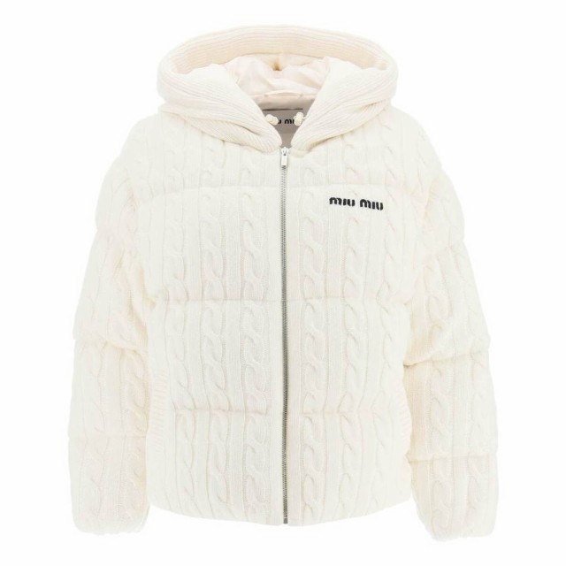 MIU MIU ミュウ ミュウ Bianco Miu miu wool and cashmere down jacket ジャケット レディース 秋冬2022 ML725 110K 【関税・送料無料】