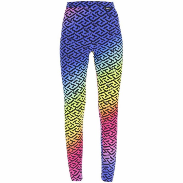 VERSACE ヴェルサーチ Nero Versace la greca multicolor leggings アンダーウェア レディース 秋冬2022 1003900 1A04454 【関税・送料無