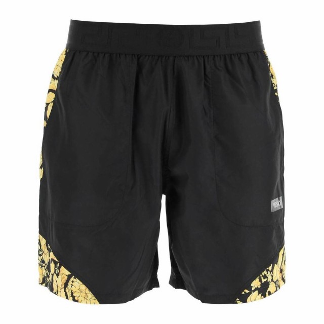 VERSACE ヴェルサーチ Nero Versace barocco print shorts ショーツ メンズ 秋冬2022 1003730 1A02576 【関税・送料無料】【ラッピング無