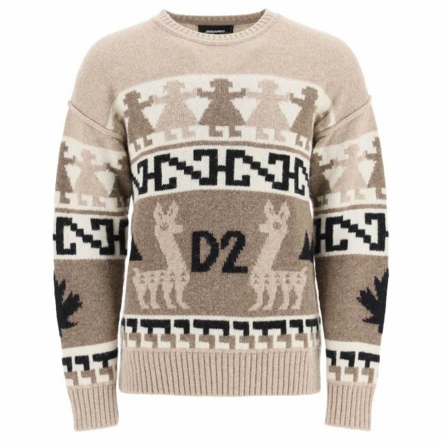 DSQUARED2 ディースクエアード Colori misti Dsquared2 llama sweater トレーナー メンズ 秋冬2022 S74HA1257 S18039 【関税・送料無料】