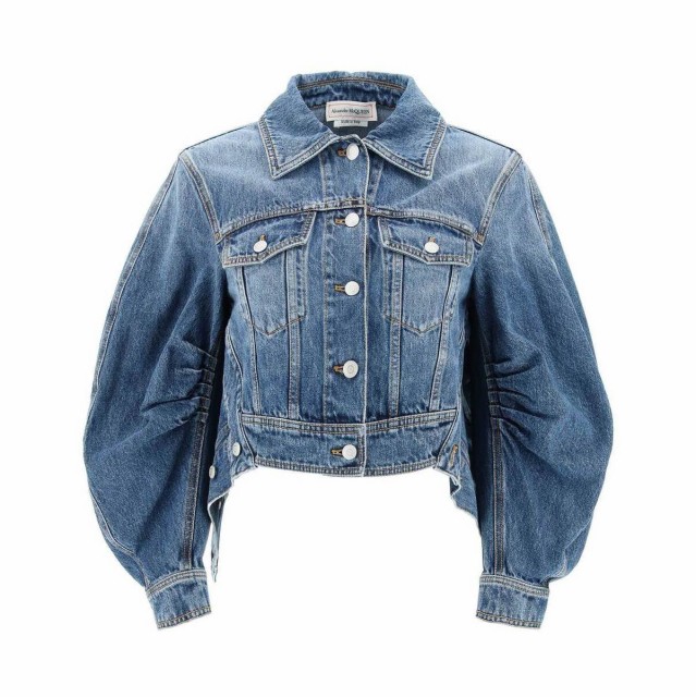 ALEXANDER MCQUEEN アレキサンダー マックイーン Blu Alexander mcqueen cropped denim jacket ジャケット レディース 秋冬2022 687457 Q