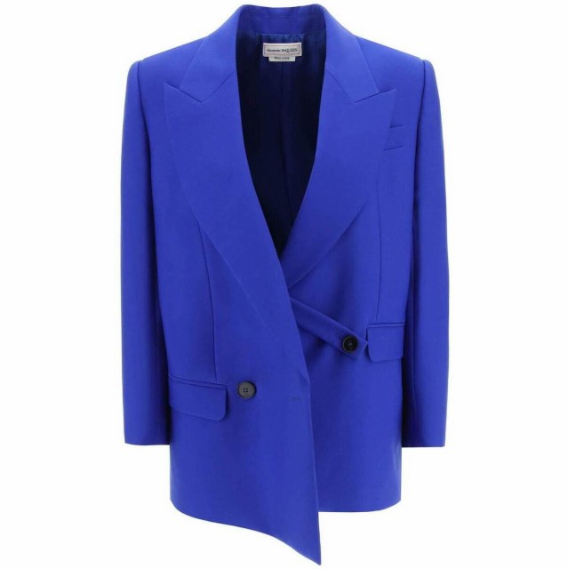 ALEXANDER MCQUEEN アレキサンダー マックイーン Blu Alexander mcqueen asymmetric tailored jacket ジャケット レディース 秋冬2022 70