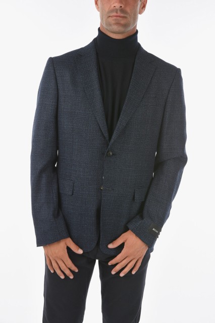 ERMENEGILDO ZEGNA エルメネジルド ゼニア Blue ジャケット 1G9AG0 254773 8 メンズ ZZEGNA WOOL 2-BUTTON BLAZER WITH NOTCH LAPEL 【関