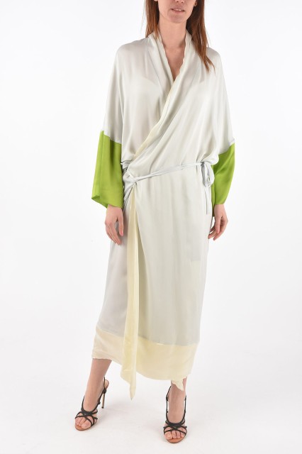 HAIDER ACKERMANN ハイダー アッカーマン Light blue コート 2208119040 レディース SILK WRAP KIMONO DUSTER COAT 【関税・送料無料】【