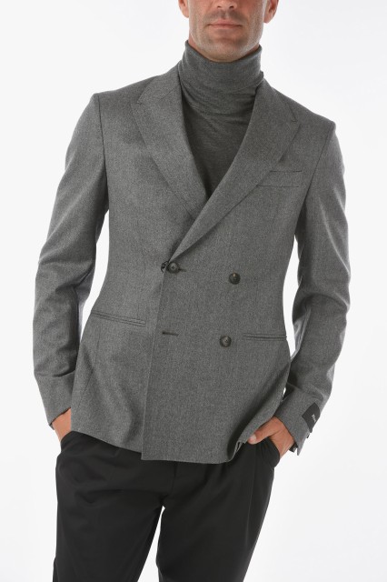 ERMENEGILDO ZEGNA エルメネジルド ゼニア Gray ジャケット 1GS4G0 230707 8 メンズ ZZEGNA WOOL DOUBLE-BREASTED BLAZER WITH PEAK LAPE