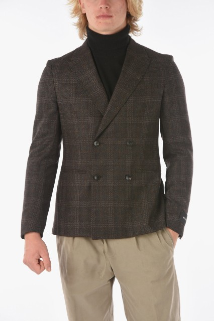 ERMENEGILDO ZEGNA エルメネジルド ゼニア Brown ジャケット 1GS4G0 254741 8 メンズ ZZEGNA WOOL DOUBLE-BREASTED BLAZER WITH PEAK LAP