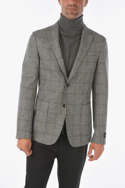 ERMENEGILDO ZEGNA エルメネジルド ゼニア Black ＆ White ジャケット 1DNMG0 254795 8 メンズ ZZEGNA HOUNDSTOOTH PATTERNED 2-BUTTON B