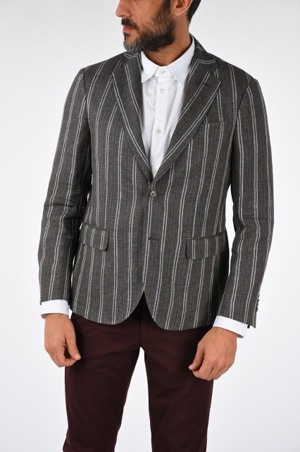 CORNELIANI コルネリアーニ Gray ジャケット 81YAF0 8120191 014 メンズ CC COLLECTION STRIPED BLAZER 【関税・送料無料】【ラッピング