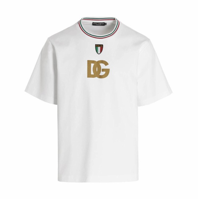 DOLCE＆GABBANA ドルチェ＆ガッバーナ White Logo printed t-shirt Tシャツ メンズ 春夏2022 G8NV9ZFUGK4W0001 【関税・送料無料】【ラッ