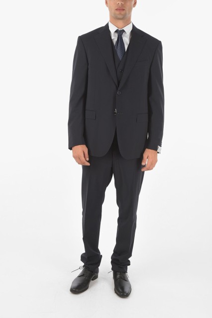 CORNELIANI コルネリアーニ Blue スーツ 858202-0118563-001 メンズ 3-PIECE ACADEMY VIRGIN WOOL SUIT 【関税・送料無料】【ラッピング