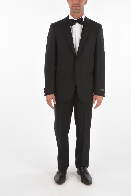 CORNELIANI コルネリアーニ Black スーツ 717282 0008086 020 メンズ VIRGIN WOOL PEAK LAPEL SMOK.LEADER 1-BUTTON SUIT 【関税・送料無