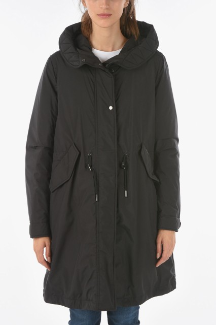 WOOLRICH ウールリッチ Black ジャケット WWLOW0004 TN05 100 レディース SOLID COLOR MAXI DOWN JACKET WITH HOOD 【関税・送料無料】【