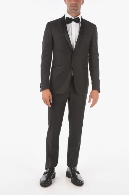 CORNELIANI コルネリアーニ Black スーツ 817088-8118232-020 メンズ 2 BUTTON CERIM.ACADEMY SATIN DETAIL SUIT 【関税・送料無料】【ラ