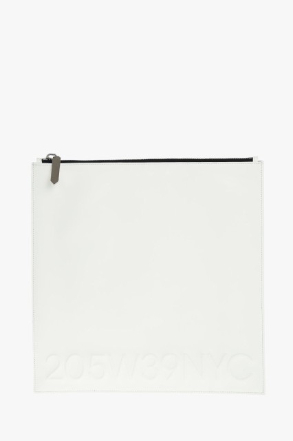 CALVIN KLEIN カルバンクライン White クラッチバッグ 81WLBA57T026101 レディース 205W39NYC ZIPPED LEATHER POUCH WITH EMBOSSED LOGO