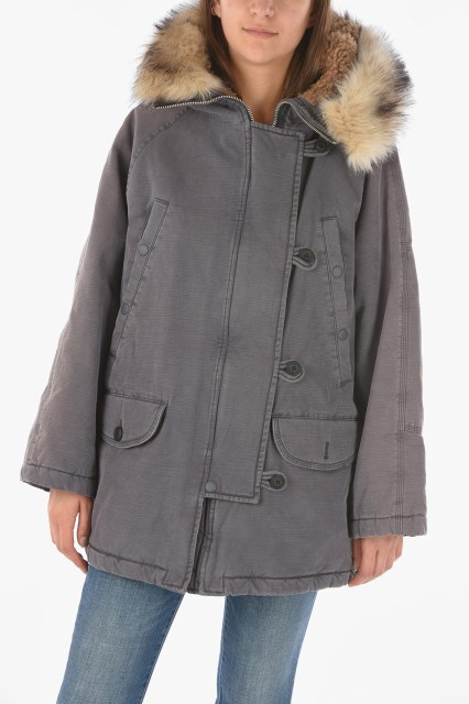 DIESEL ディーゼル Gray コート W-ODILE A04761 0SEAM 5IW レディース DETACHABLE FAUX FUR TRIM W-ODILE PARKA 【関税・送料無料】【ラ