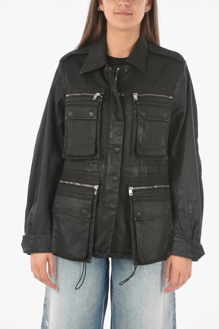 DIESEL ディーゼル Black ジャケット A03261 069YI 02 レディース COATED COTTON D-CLAUDIA-SP-NE UTILITY JACKET 【関税・送料無料】【