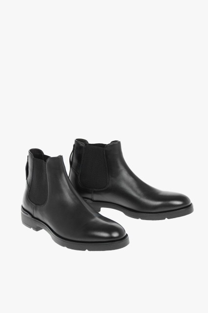 ERMENEGILDO ZEGNA エルメネジルド ゼニア Black ブーツ A5066X LHMSF NER メンズ RUBBER SOLE CORTINA CHELSEA BOOTIES 【関税・送料無